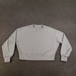 Lululemon Softstreme Sweatshirt Womens Medium‎ Beige Oversized Cropped Crew Neck